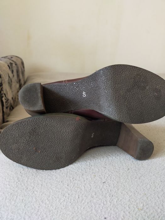 Buty zimowe Botki kozaki  skórzane MEXX 40
