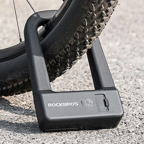 Zapięcie rowerowe Rockbros RBNS1 SMART z czytnikiem NFC - czarne