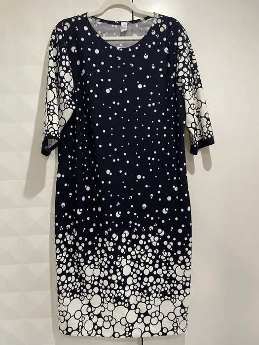 Sukienka damska nowa groszki kropki 3/4 rękaw 46/48 Butik