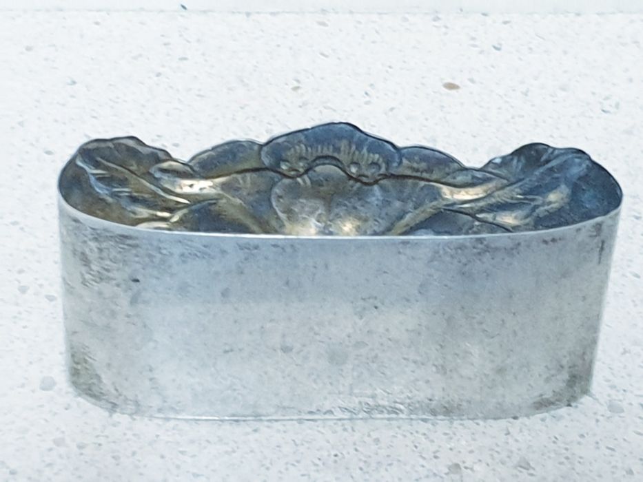 Fantásticas antigas argolas de guardanapos Arte Nova em prata portug.
