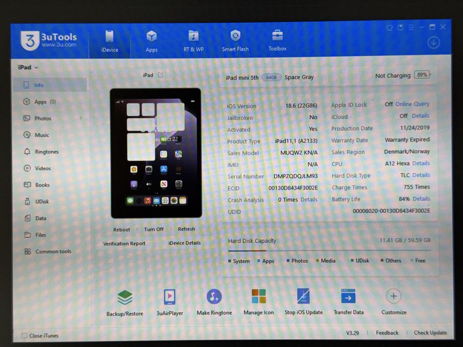 iPad mini 5 (A2133) - 64GB - faktura VAT 23%