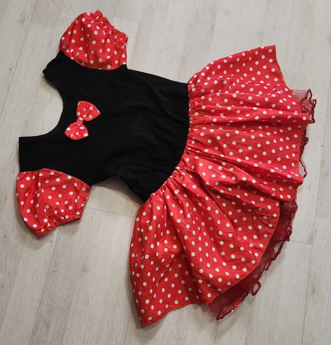 strój biedronki sukienka grochy biedronka myszka mini 1730