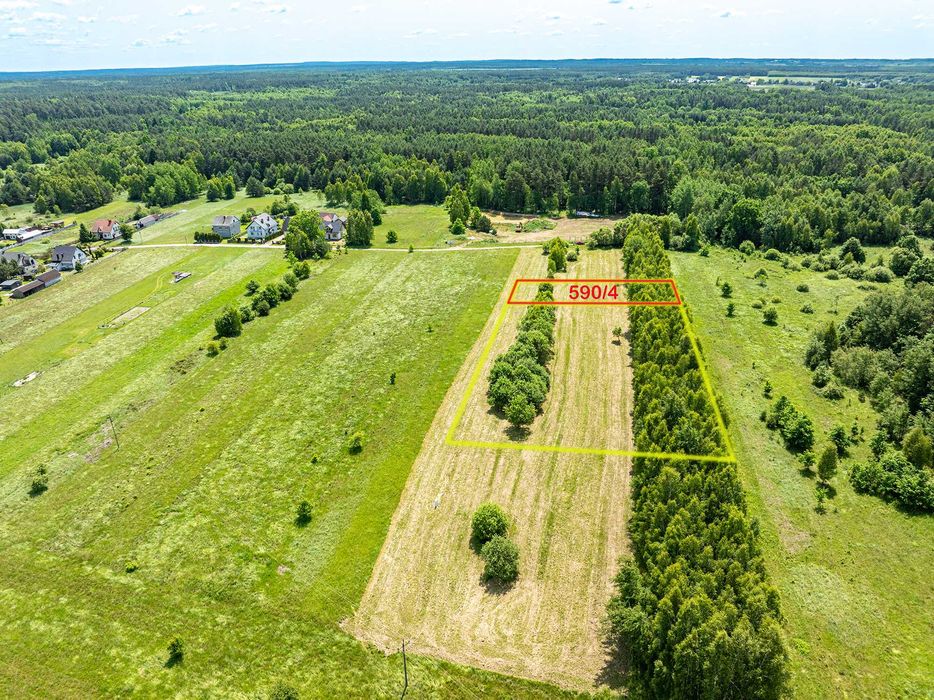 Działka BUDOWLANA o pow. 1251m2 okolice BORKOWA - 20 minut od KIELC