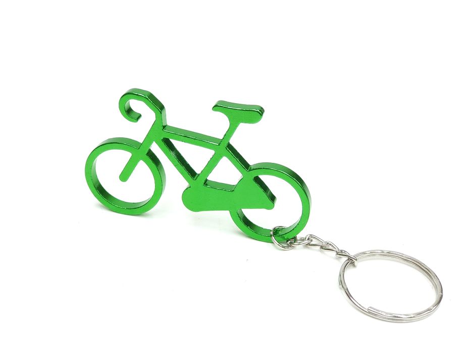 NOWY Brelok do kluczy otwieracz Rower dla rowerzysty pasjonata zielony