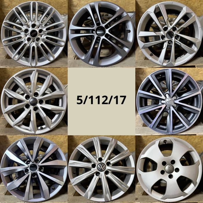 Диски R17 5/112 склад VAG Audi Skoda Volkswagen Mersedes Seat легкосплавні титанові