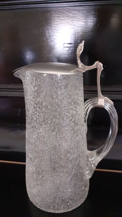 Jarro cristal baccarat  overshot,, com tampa