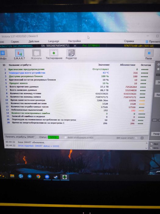 ASUS TUF DASH F15/i5-11300H/RTX3060(6GB)/16 GB RAM/SSD Kingston 480GB/Модель FX516PM-HN013T