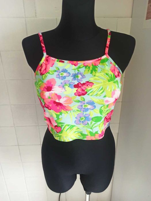 Neonowe kwiaty krótka bluzka Prague