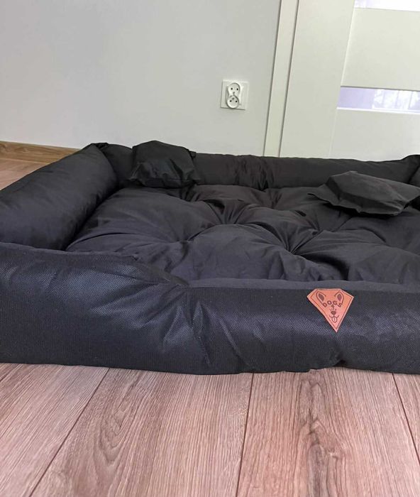 Legowisko dla psa XXL 130x105 czarne wodoodporne poduszki gratis Nowe