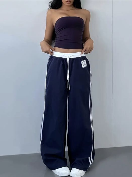 y2k широкі штани оверсайз з лампасами адідас 89