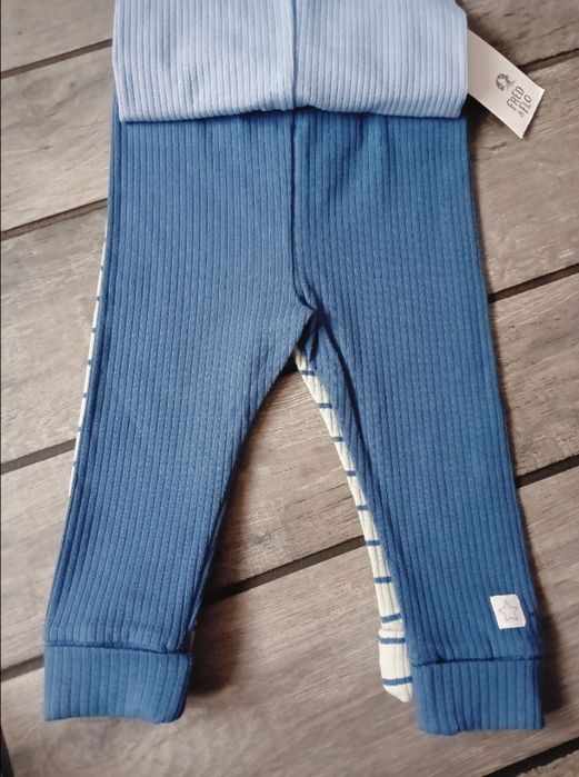 3 pary legginsów, 3 pary spodni, spodnie niemowlęce, 6-9 m-cy