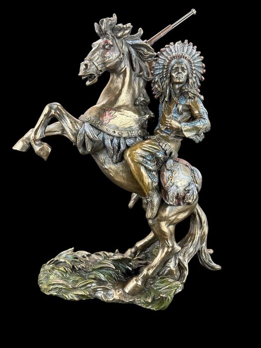 INDIANIN ze strzelbą na koniu VERONESE (WU75819A4)