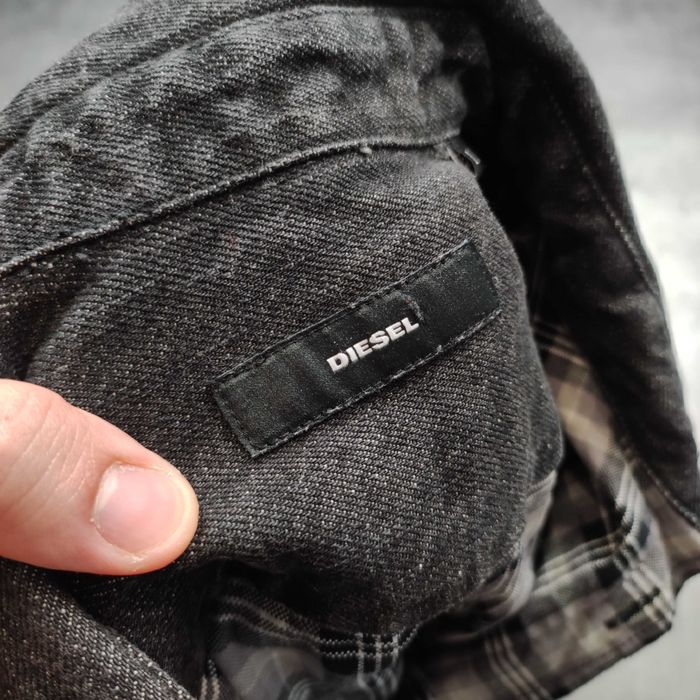 MĘSKA PREMIUM Koszula Designer Kratka Haft Logo Diesel Industry Jeans