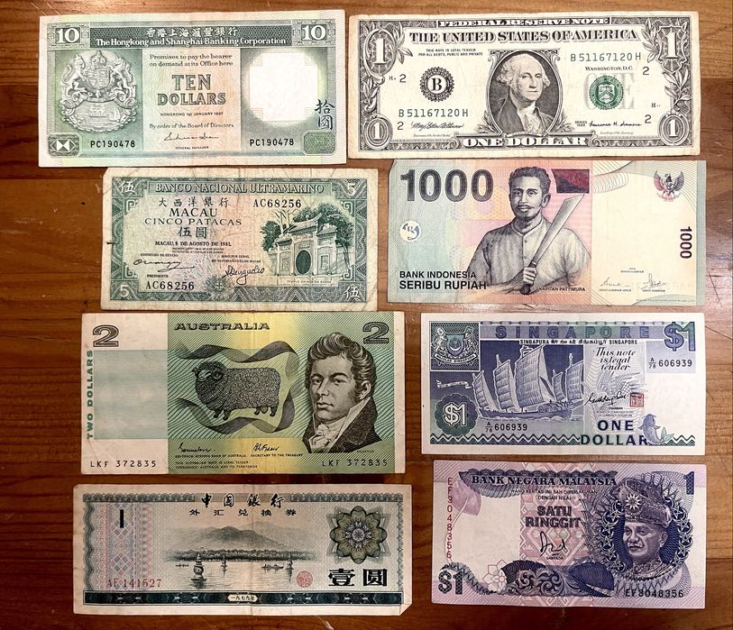 8 Notas para coleção de vários países