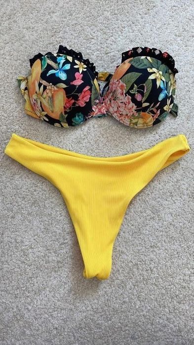 Купальник жовтий/в квіти