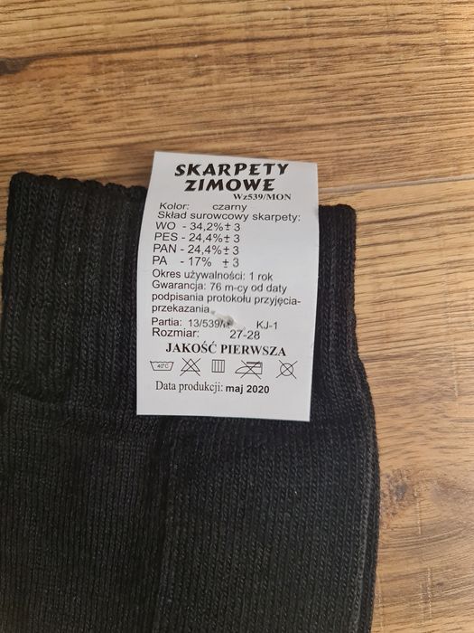 Skarpetki wojskowe wz 539 3 pary