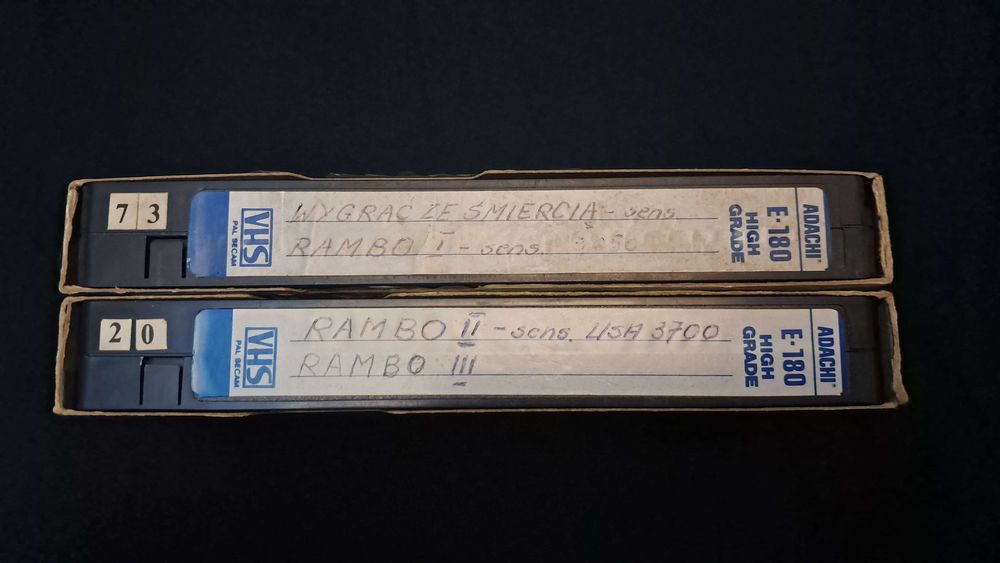 VHS Rambo I II III zestaw 3 części