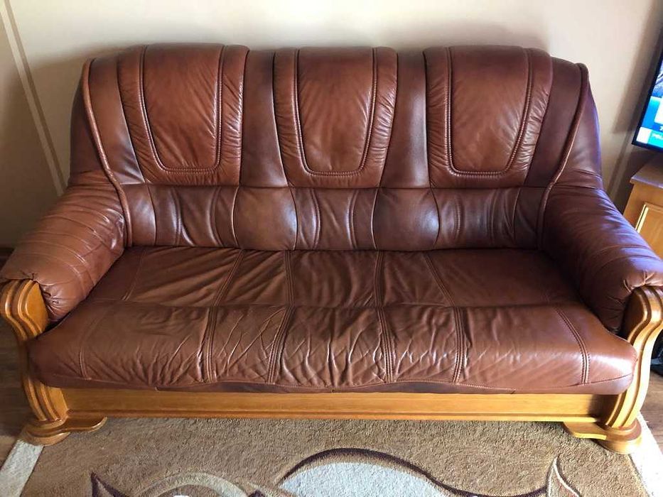 Kanapa skóra naturalna