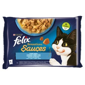 Karma Dla Kota Felix Sensations Sauces Smaki Rybne W Sosie 4x85g Porcje Mokra Żywność Zoojoy