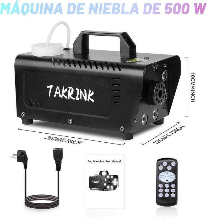Máquina de Fumo 500W 8 Leds e 13 Cores e 4 Modos com Comando64586268070786121
