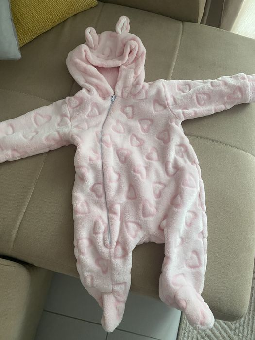Комбінезон для дівчинки,комбез рожевий тедді,теплий 68 р