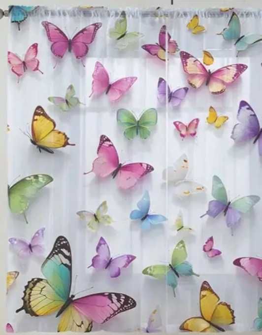 Продам нові, яскраві штори з метеликами