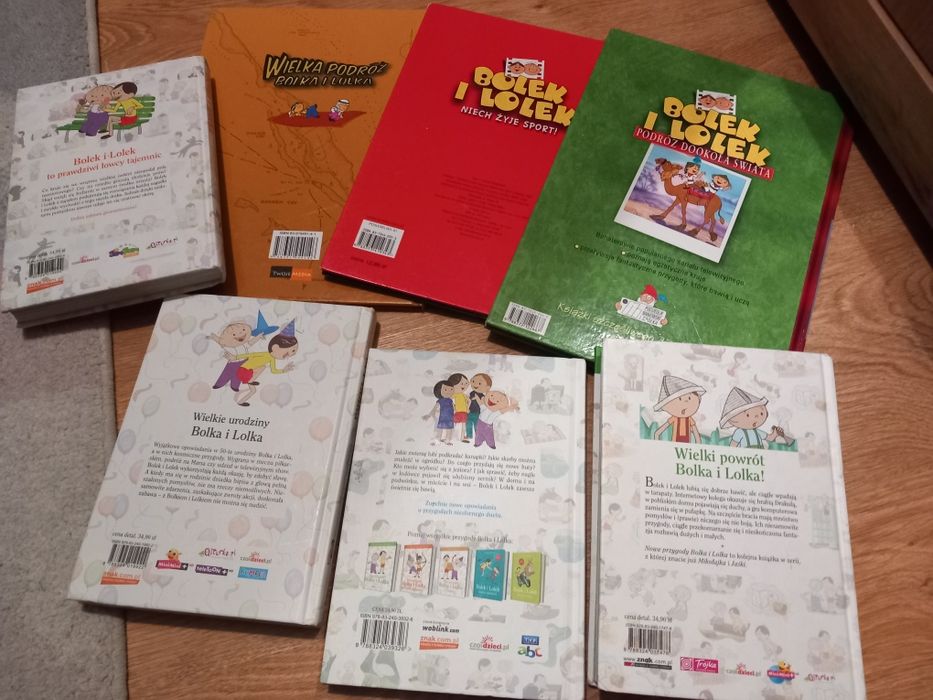 Zestaw 7 książek Bolek i Lolek:Wielka podróż,Nowe przygody,Niech żyje