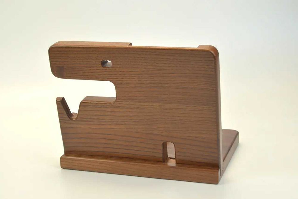 Деревянная подставка органайзер для гаджетов, телефона  ключей часов