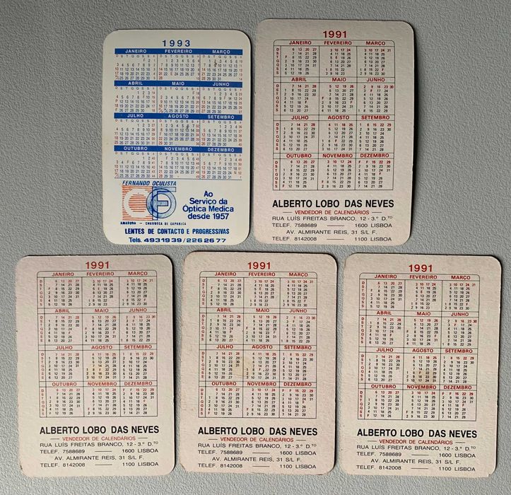 Calendários Anos '90 - Chimpanzés (preço unitário)