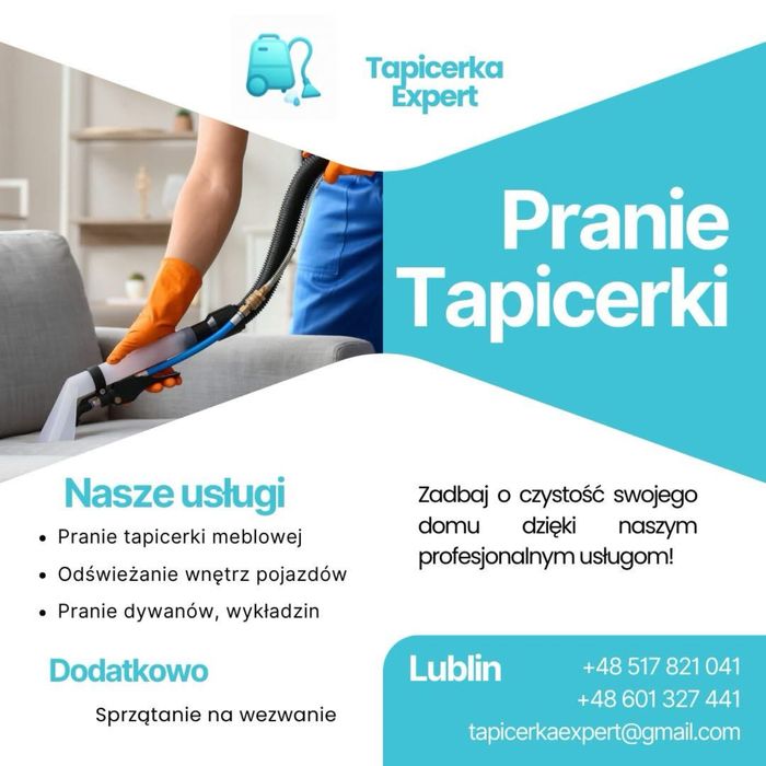 PRANIE TAPICERKI meblowej i samochodowej