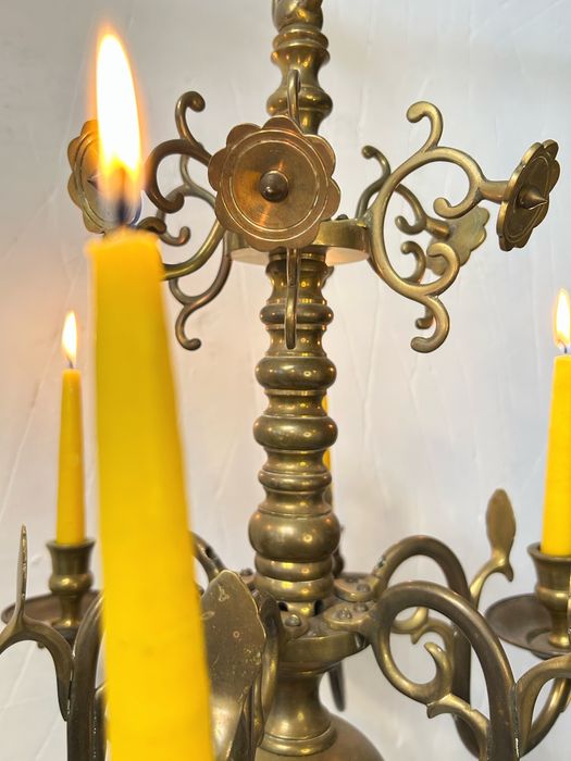 Канделябр - лампа з латуні старовинна