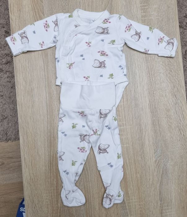 Komplet body+półśpiochy słoniki, kwiaty rozmiar 62