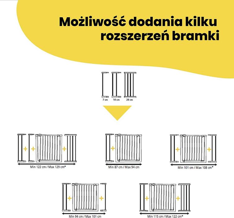 Safety 1ST rozszerzenia bramki 14 cm białe