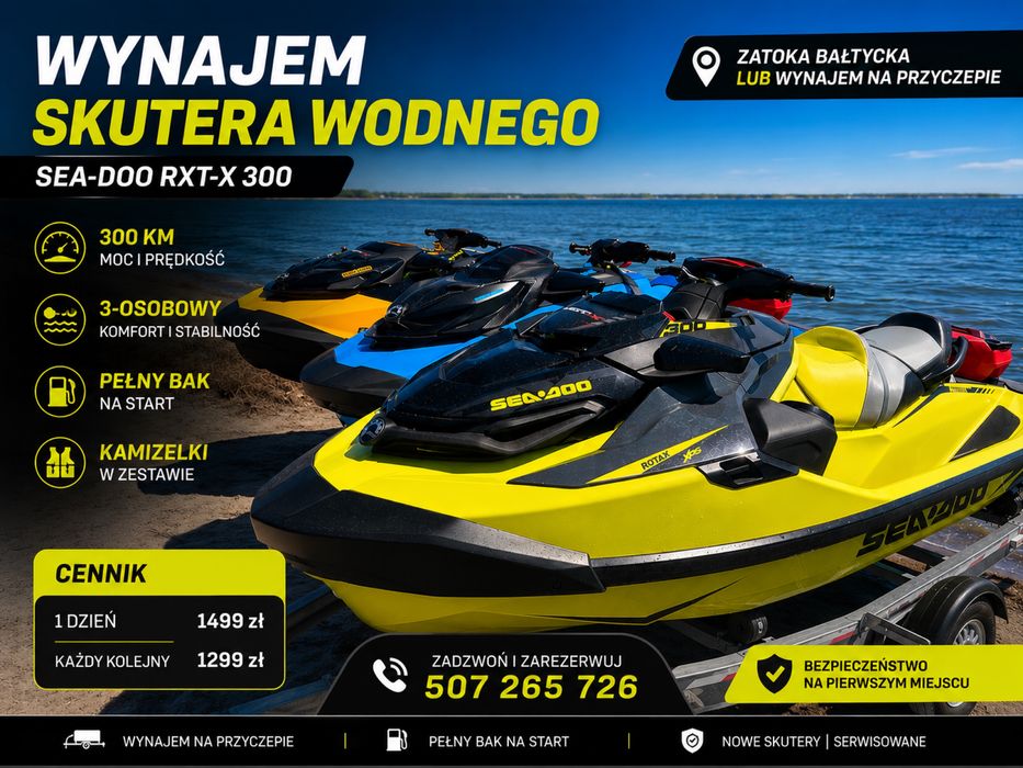 Sea-Doo RXT-X 300 KM | Wynajem Skutera Wodnego | Gdynia Gdańsk Sopot