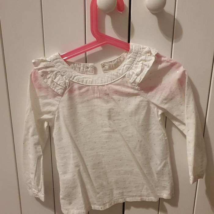 Elegancka biała bluzka dla dziewczynki (rozmiar 98) (2-3 lata)