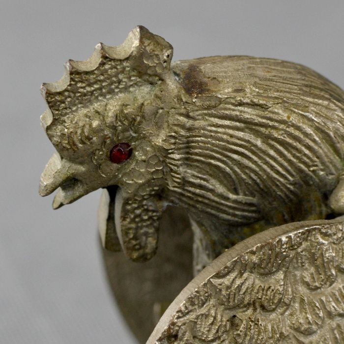 Figuras de Luta de Galos em metal prateado – n2