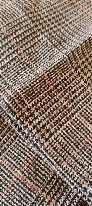 Eleganckie spodnie w kant pepitka brąz Montego M