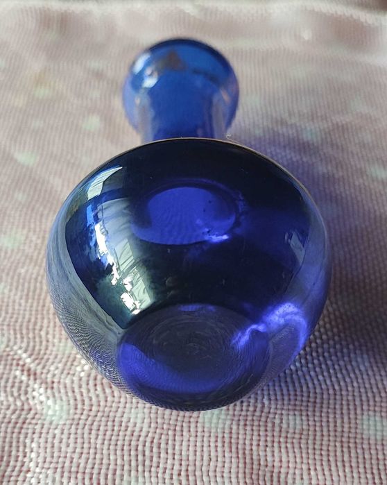 Jarra de vidro azul pintada a Ouro - Vidro Morano