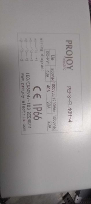 Projoy Pefs-El40h-4 Przeciwpożarowy wyłącznik bezpieczeństwa