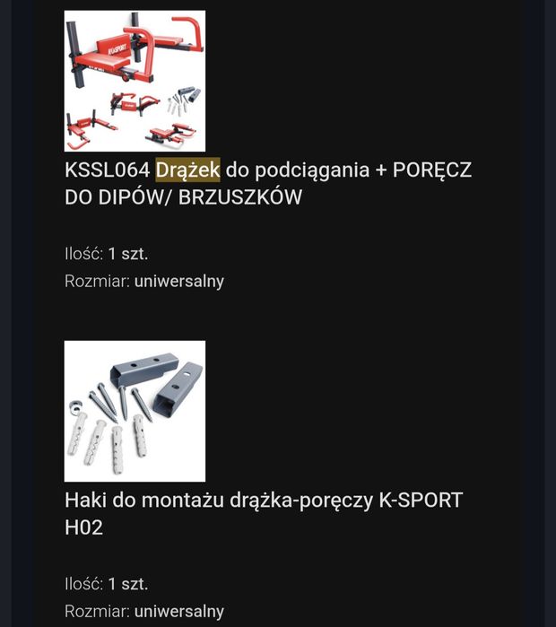 Zestaw 3w1 Drążek do podciągania, dipów, brzuszków k sport