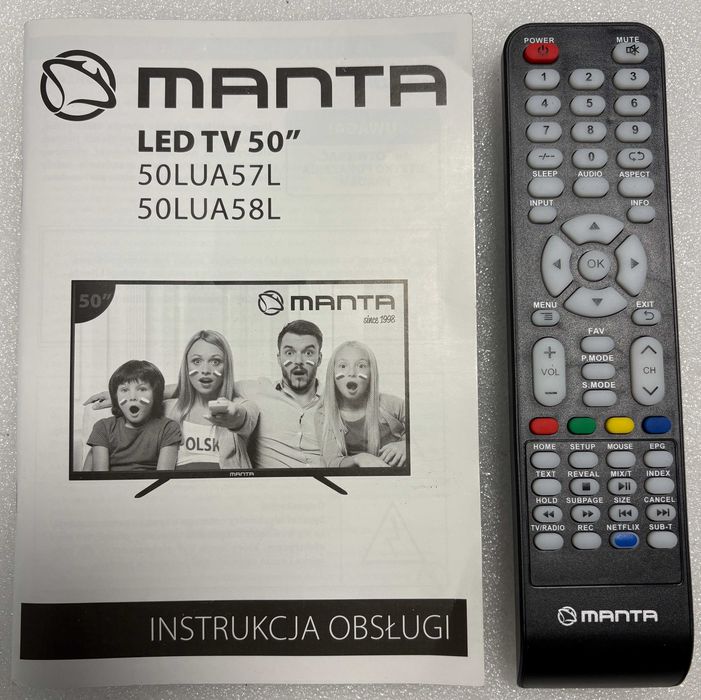 Pilot telewizor MANTA Oryginał NOWY 55LUA57L 55LUA58L 50LUA57L 50LUA58L