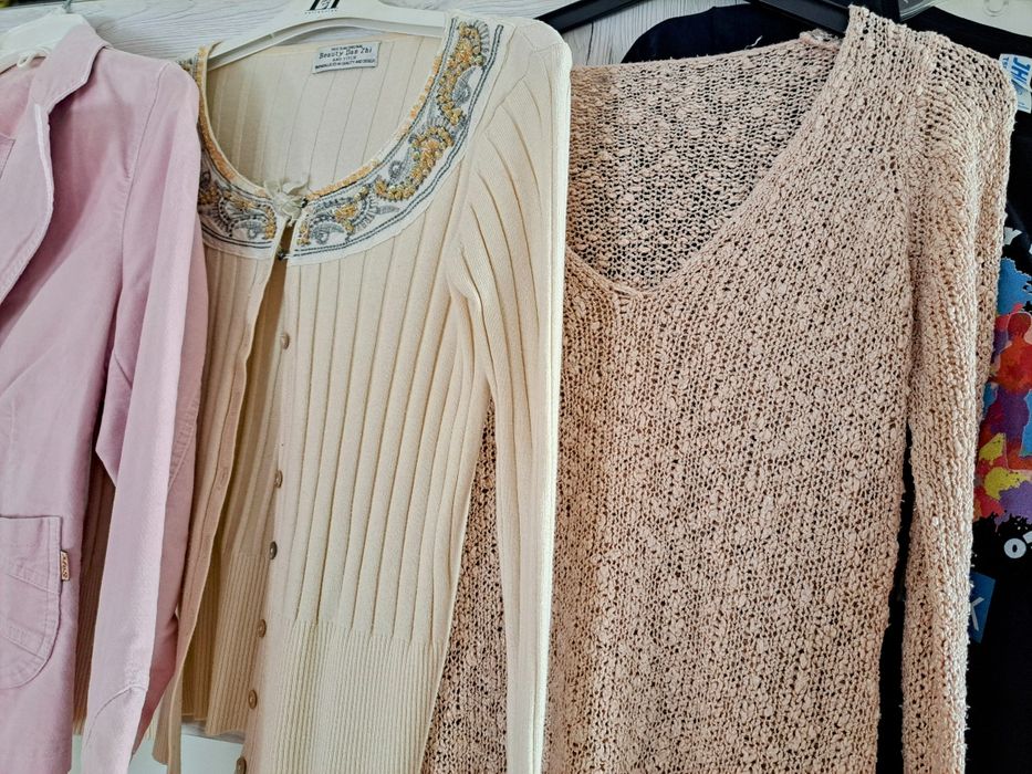 Komplet 5 sweterków, bluza, żakiet S