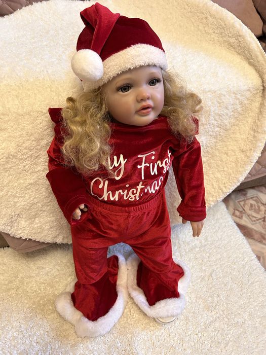 Новорічна лялька-дівчинка Reborn з м’яким тілом