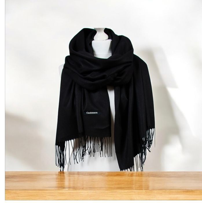 Nowy czarny damski szalik modny elegancki