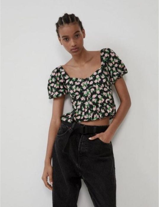Топ блуза Zara Xs, 100% вискоза