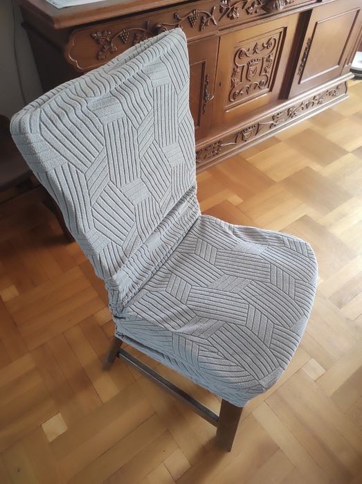 Pokrowce na krzesła, 6 sztuk,szare nowe