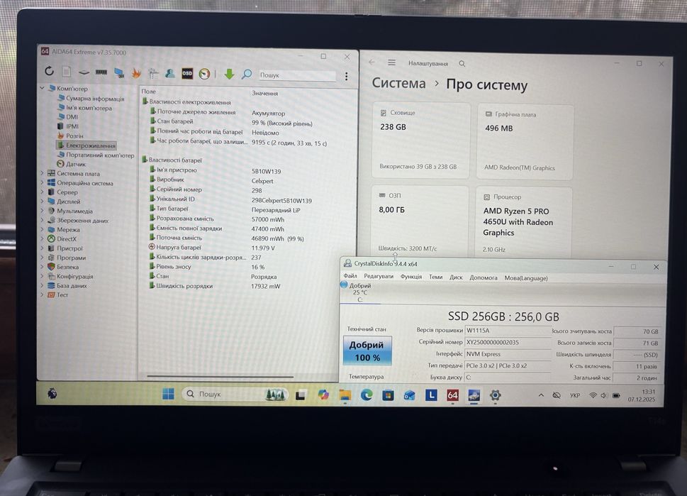 Lenovo Thinkpad T14s Ryzen 5 PRO 4650u Ram 8gb m2 256gb 14 FHD IPS