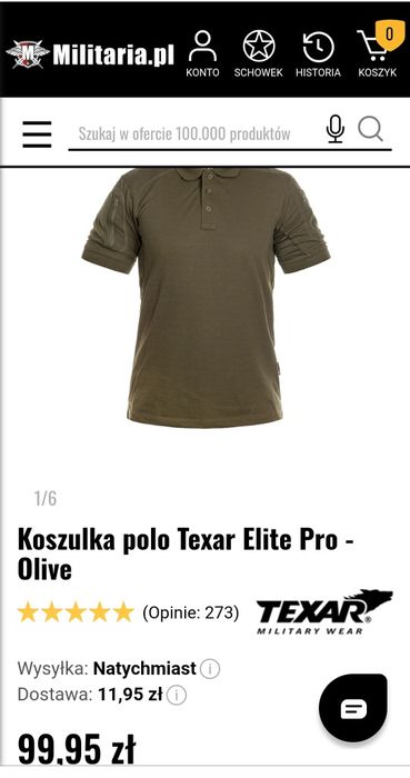 Koszulka polo Texar Elite Pro - Olive