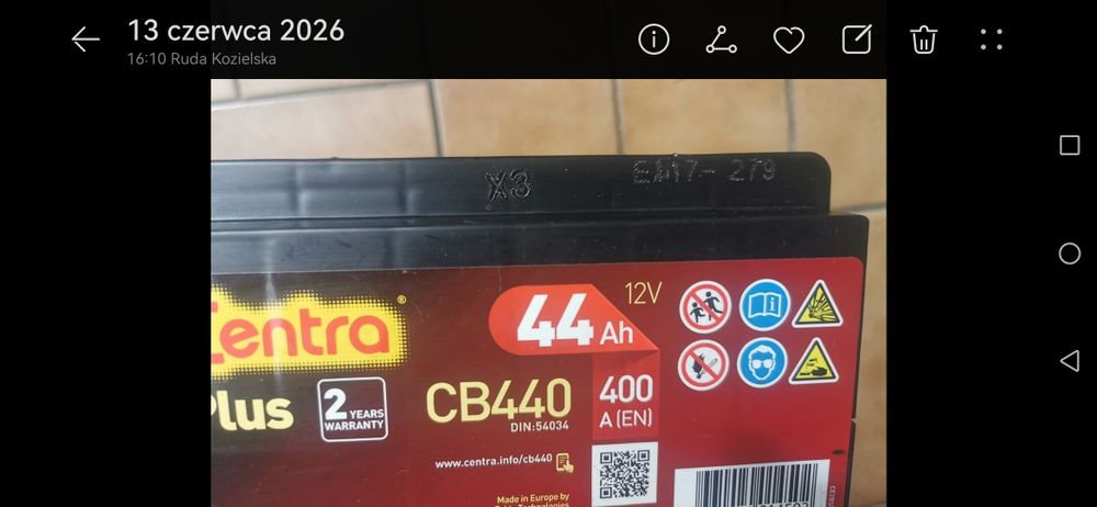 Akumulator centra plus 44 Ah 400A(En)