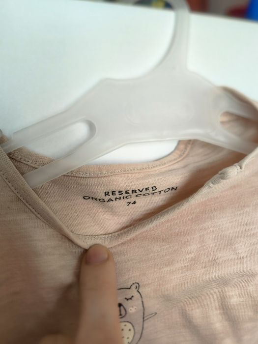 Dwupak body długi rękaw Reserved r. 74 | Beż karmel i róż